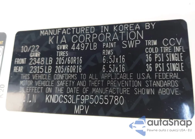 KNDCS3LF9P5055780: 43230982