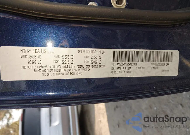 2C3CDXCT0GH352215: 43231012