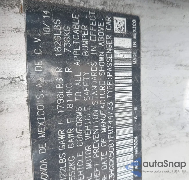 3HGGK5G81FM744733: 43231189