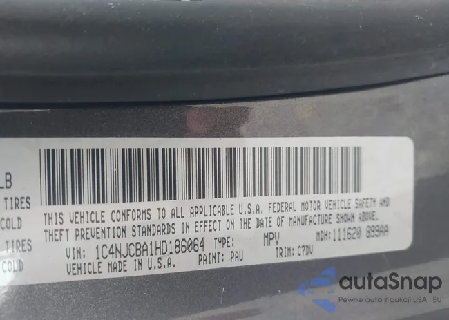1C4NJCBA1HD186064: 43231321