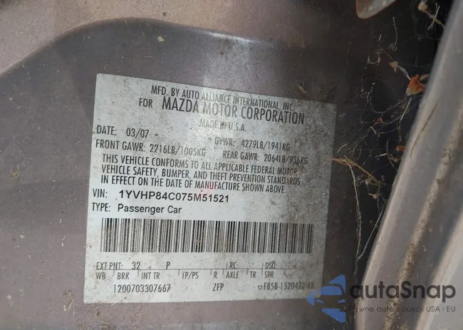 1YVHP84C075M51521: 43231360