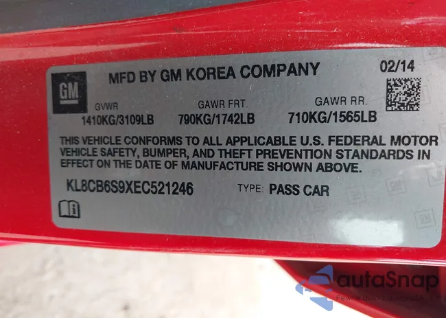 KL8CB6S9XEC521246: 43231402