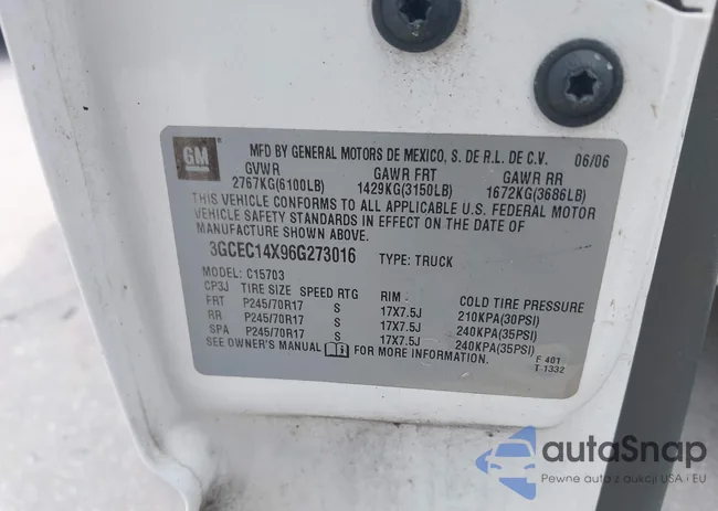 3GCEC14X96G273016: 43231440