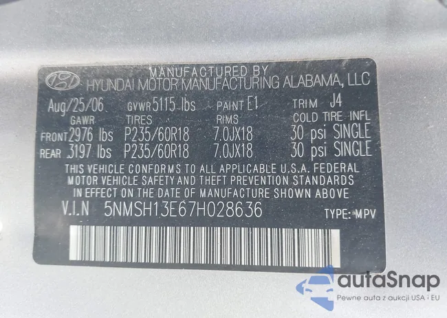 5NMSH13E67H028636: 43231453