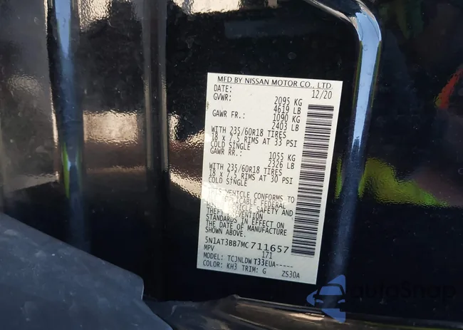 5N1AT3BB7MC711657: 43230507