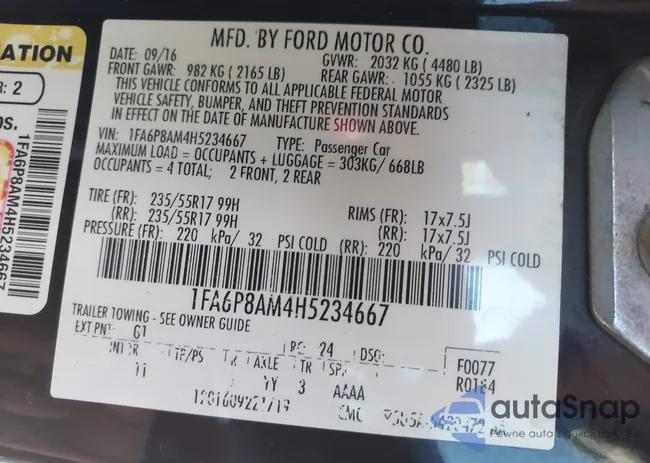 1FA6P8AM4H5234667: 43230575