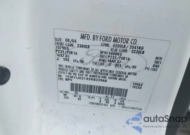 1FMYU031X5KB23968: 43230803