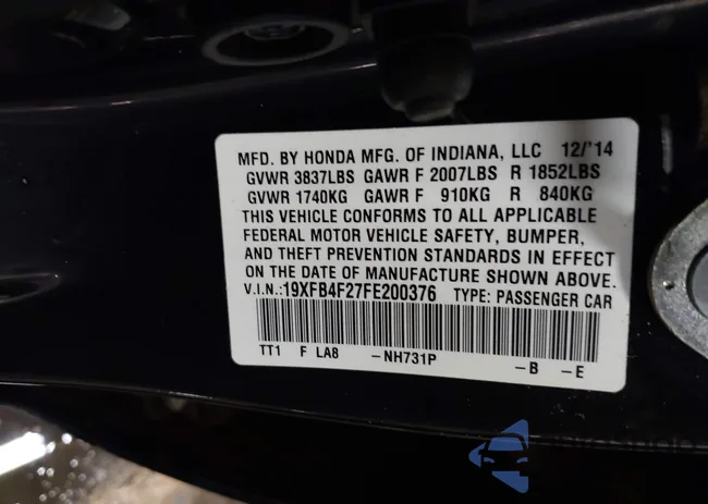 19XFB4F27FE200376: 43230871