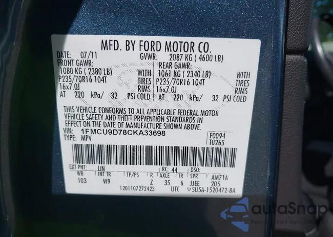 1FMCU9D78CKA33698: 43231873