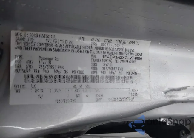 1FADP3N2XGL274880: 43231974