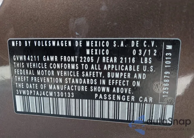 3VWDP7AJ4CM130133: 43232105