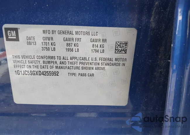 1G1JC5SGXD4255992: 43232127