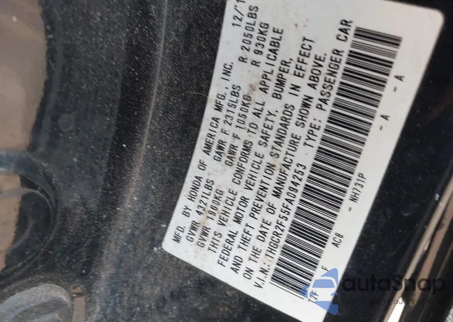 1HGCR2F55FA094253: 43232183