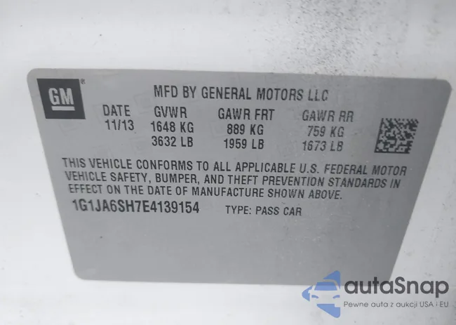 1G1JA6SH7E4139154: 43232250