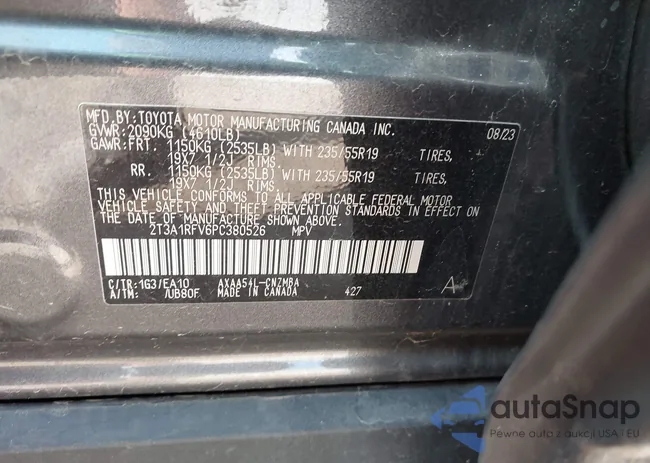 2T3A1RFV6PC380526: 43232263