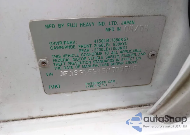 JF1SG65645H703765: 43232291