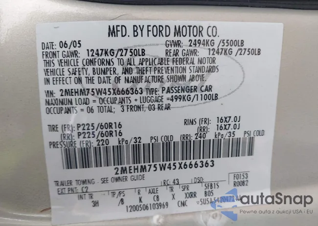 2MEHM75W45X666363: 43232360