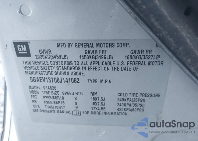 5GAEV13708J141082: 43232448