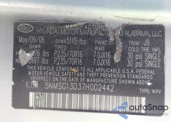 5NMSG13D37H002442: 43231469