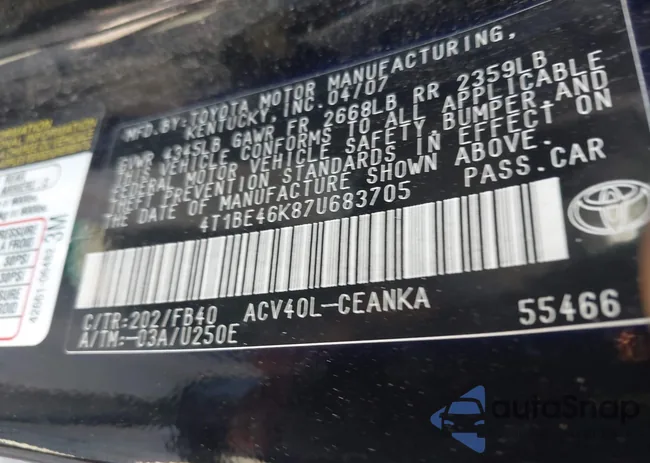 4T1BE46K87U683705: 43231518