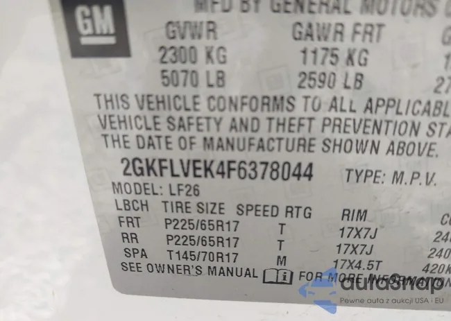 2GKFLVEK4F6378044: 43231544