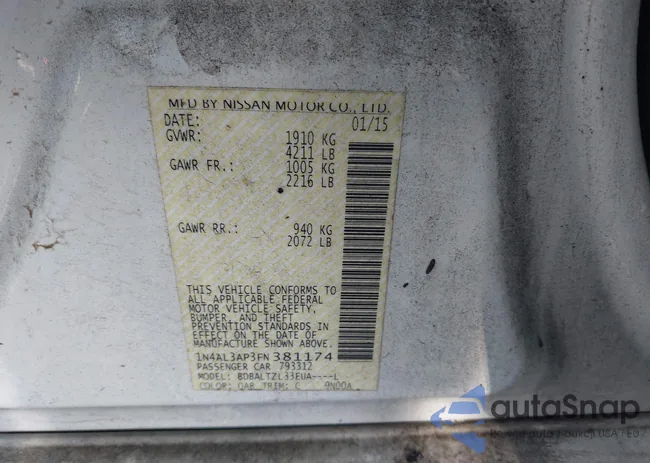 1N4AL3AP3FN381174: 43231545