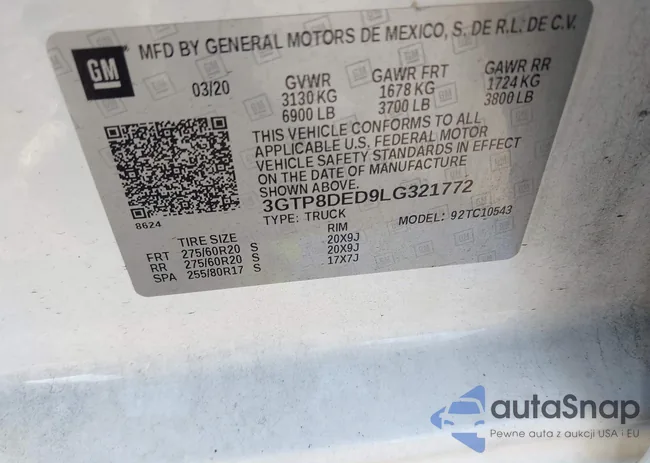 3GTP8DED9LG321772: 43231664