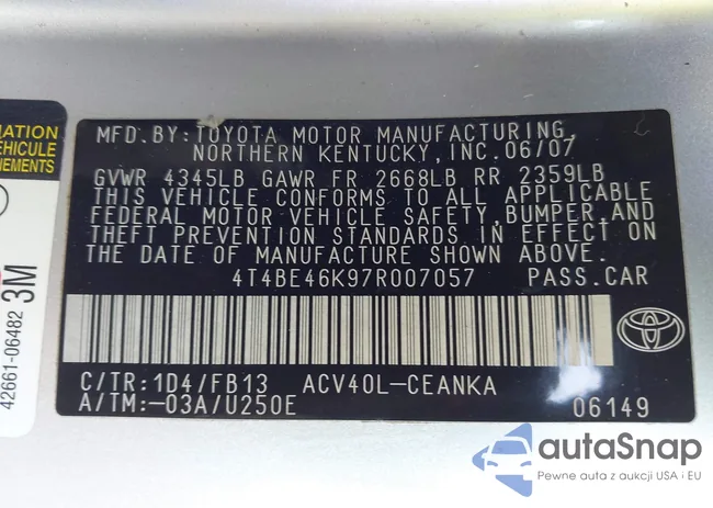 4T4BE46K97R007057: 43231704