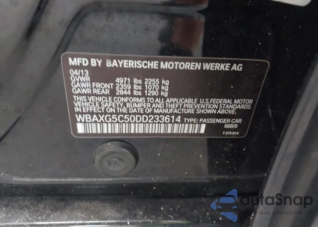 WBAXG5C50DD233614: 43231708