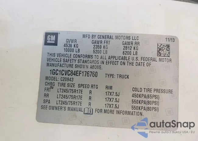 1GC1CVC84EF176760: 43231849