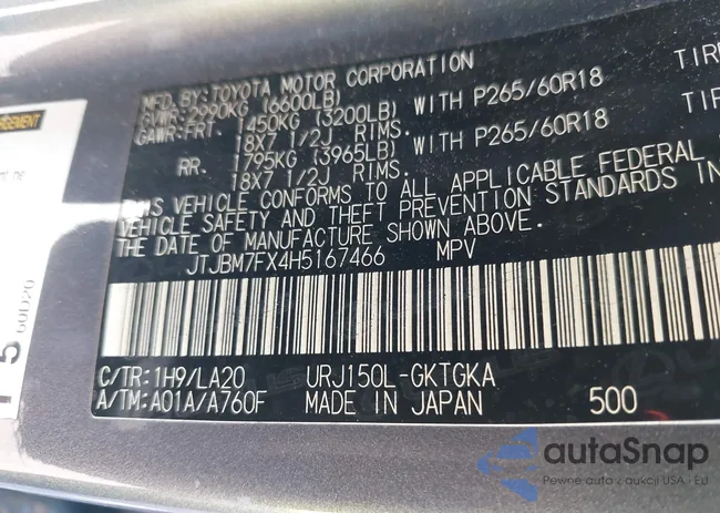 JTJBM7FX4H5167466: 43232867