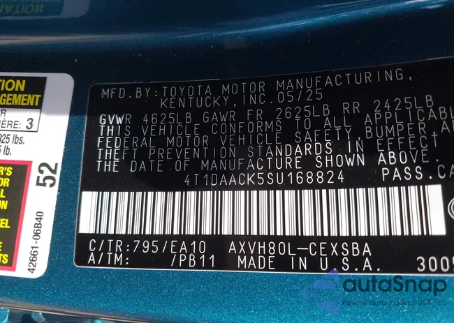 4T1DAACK5SU168824: 43232929