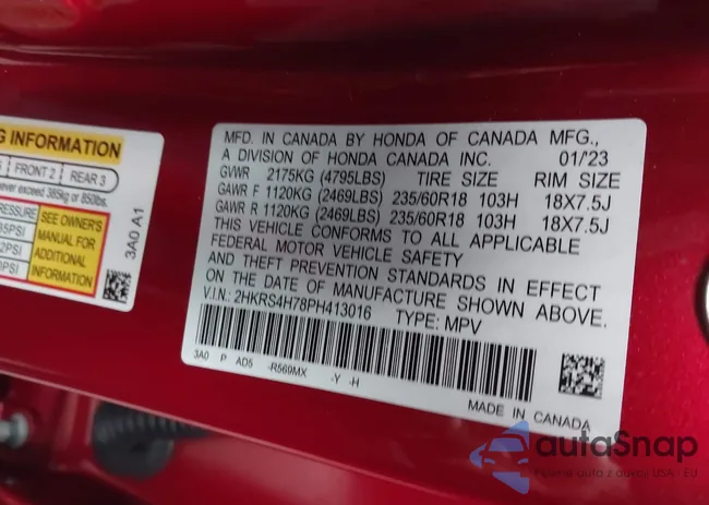 2HKRS4H78PH413016: 43232934