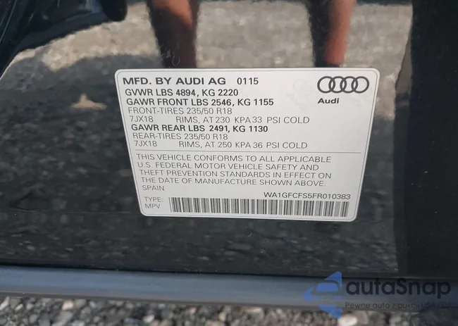 WA1GFCFS5FR010383: 43232967