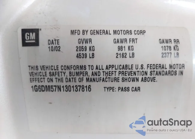 1G6DM57N130137816: 43233018