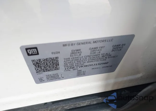 1GNETVKW2RJ132560: 43233026