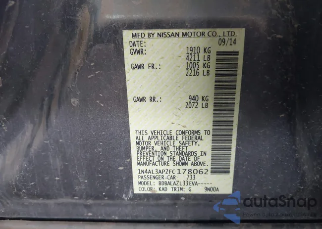 1N4AL3AP2FC178062: 43233094