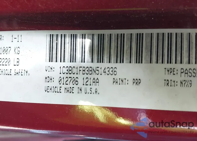 1C3BC1FB3BN514336: 43233156