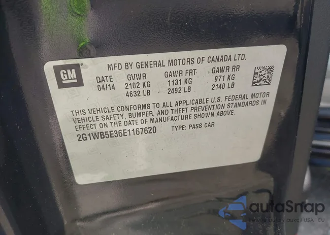 2G1WB5E36E1167620: 43233205