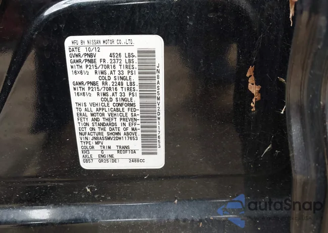 JN8AS5MV2DW117653: 43233210