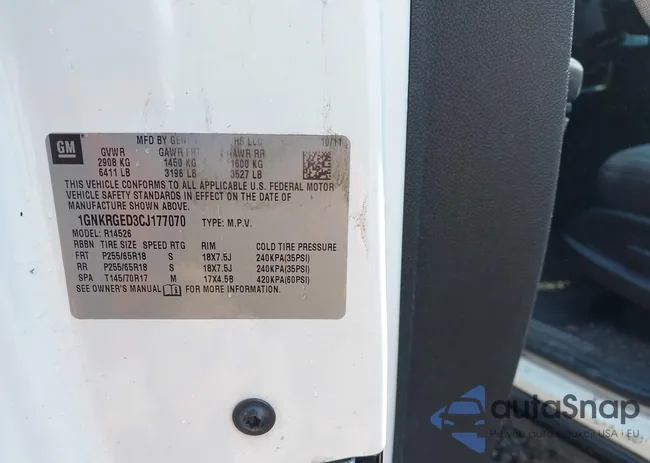 1GNKRGED3CJ177070: 43233228