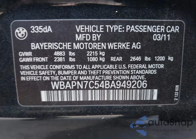 WBAPN7C54BA949206: 43233248