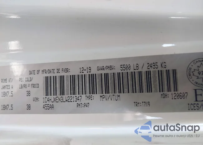 1C4HJXEN3LW221347: 43233267