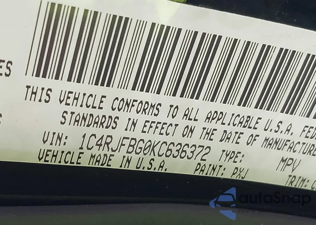 1C4RJFBG0KC63672: 43233326