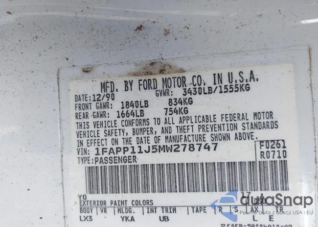 1FAPP11J5MW278747: 43233441