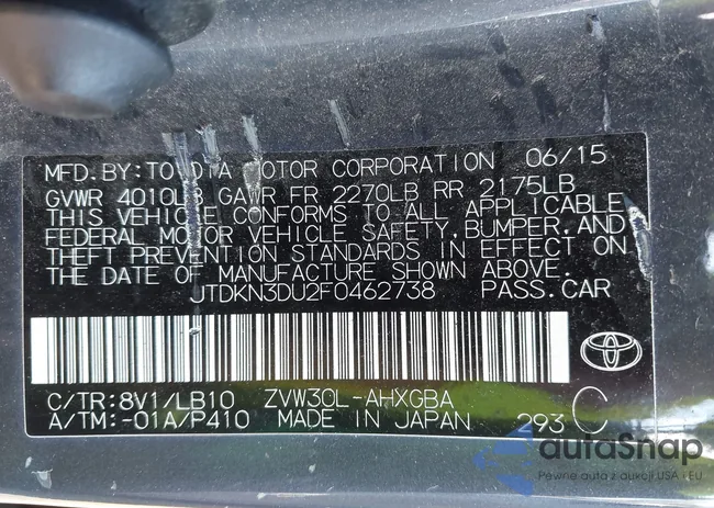 JTDKN3DU2F0462738: 43232535