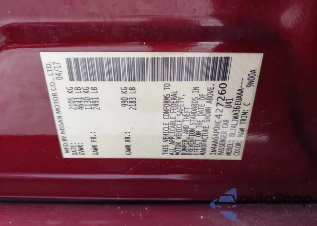 1N4AA6AP0HC427260: 43232762