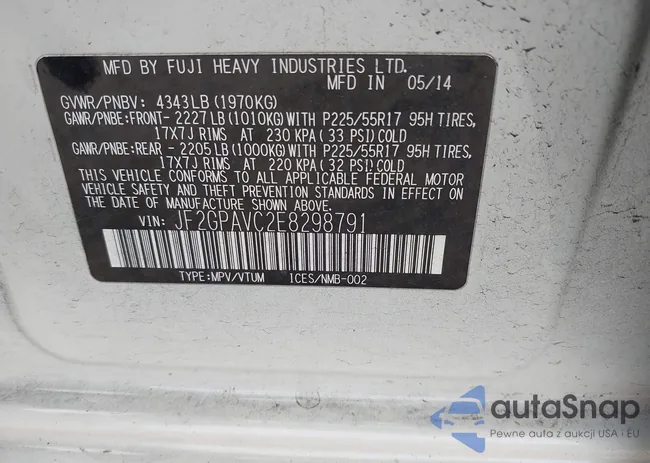 JF2GPAVC2E8298791: 43232781