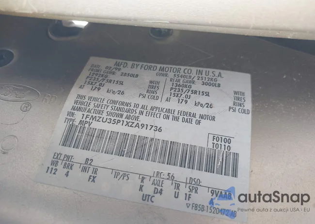 1FMZU35P1XZA91736: 43232830