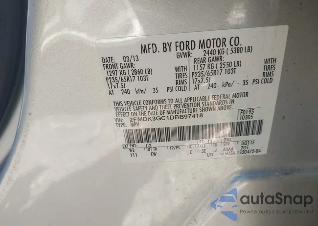 2FMDK3GC1DBB97418: 43232832